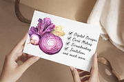 Violet Fruit And Vegetables Clipart, an Illustration by Libby Wishes (Thumbnail 2 of 6)
