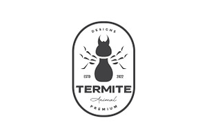 Vintage Badge Termite Insect Logo