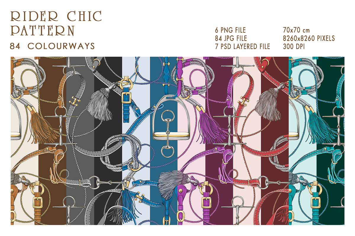 Pattern collection Rider chic, a Pattern Graphic by Natalia0307 (Photo 2 of 18)