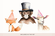 Animals in Party Hats Clipart, Cute, a Decorative Illustration by illuztrate (Thumbnail 7 of 8)