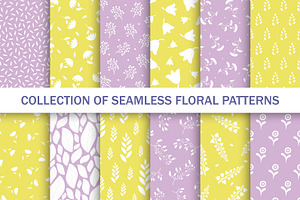 Floral bright seamless patterns set, a Pattern Graphic by ExpressShop