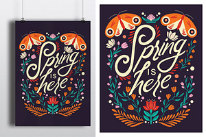 Spring Is Here Poster Design