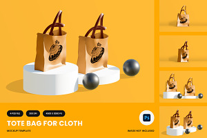Tote Bag Mockups Template for Cloth, a Packaging Mockup by productype1