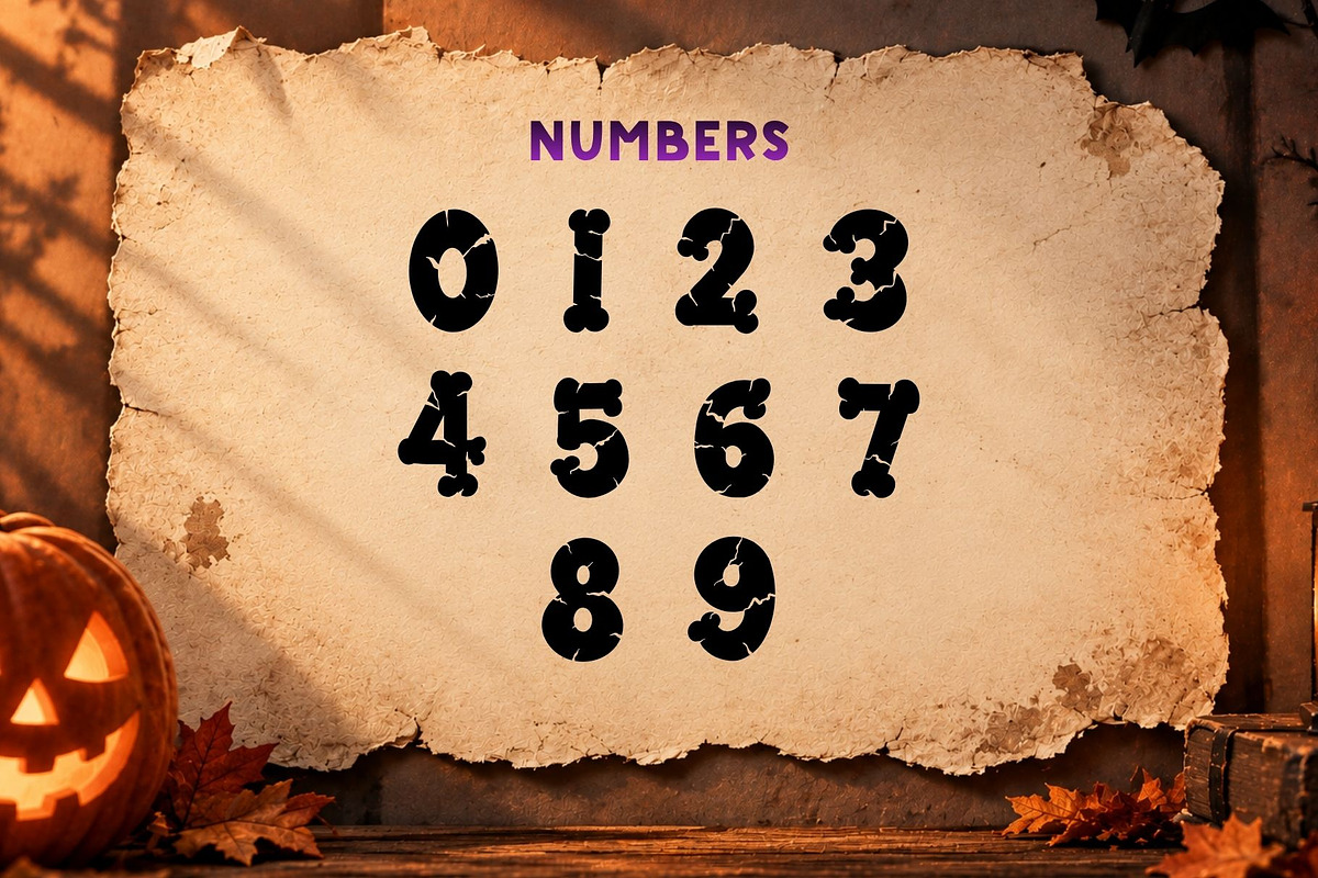 Spooky Bones - Halloween Font, a Symbol Font by AnningArts (Photo 7 of 7)