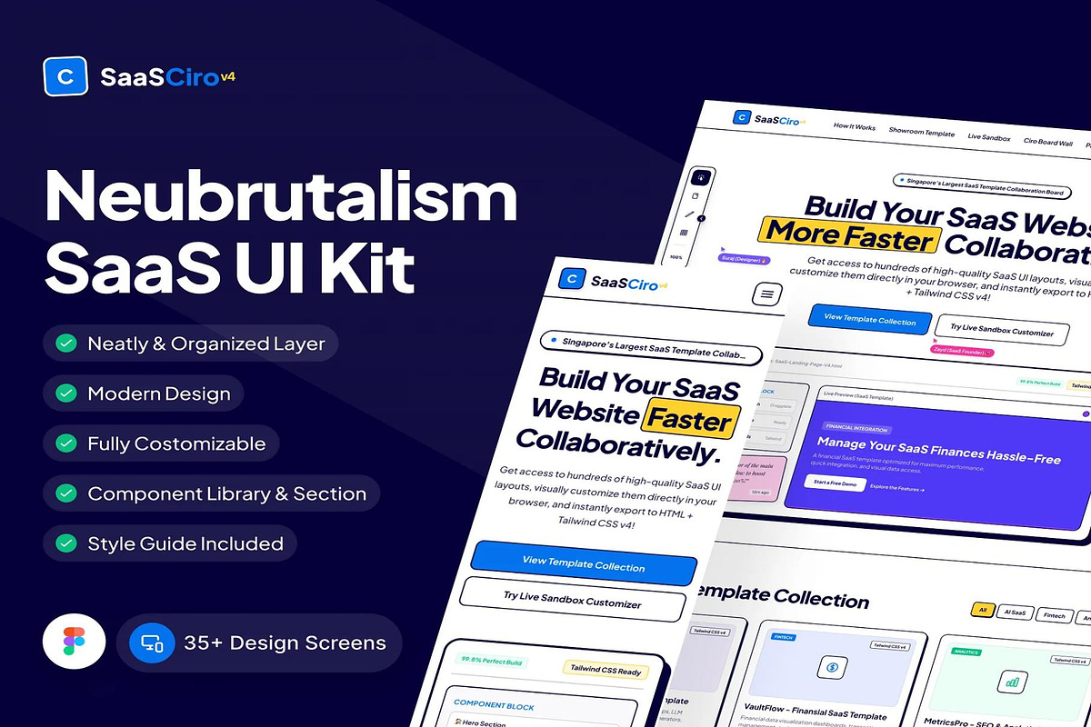 SaaSCiro Collaborative Marketplace, an UI Kit Template by Lumina_ui_ux202 (Photo 1 of 7)