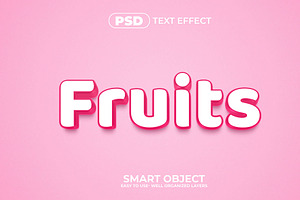 Fruits 3D Editable Psd Text Effect