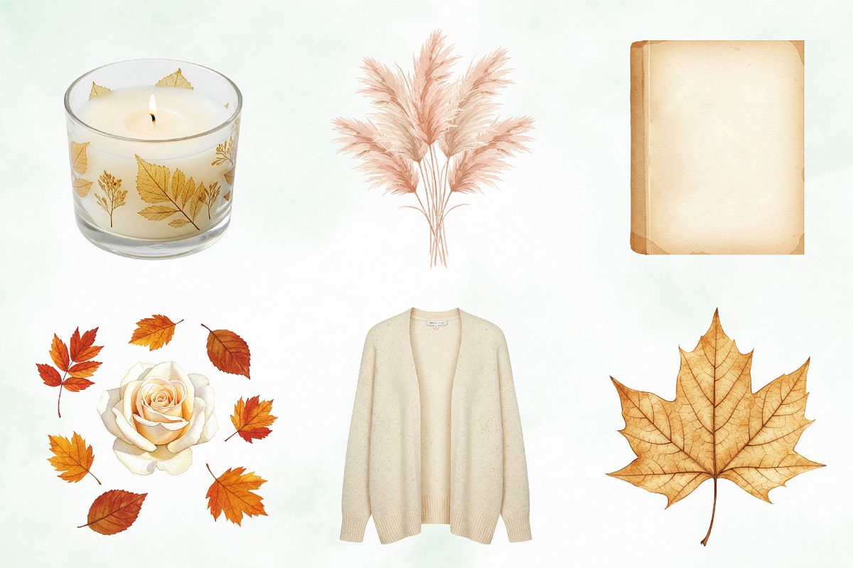 Neutral Rustic Coquette Fall Clipart, an Illustration by Creative Art (Photo 4 of 9)