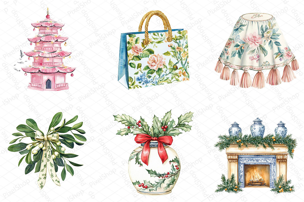 Christmas Chinoiserie Sublimation Bu, an Illustration by DreamPrint404 (Photo 4 of 5)