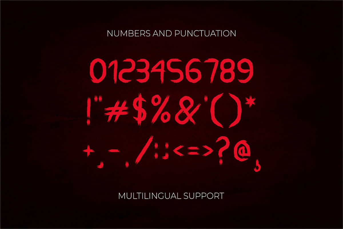 Milonet Horror Brush Font, a Font by suhadidesign (Photo 4 of 5)