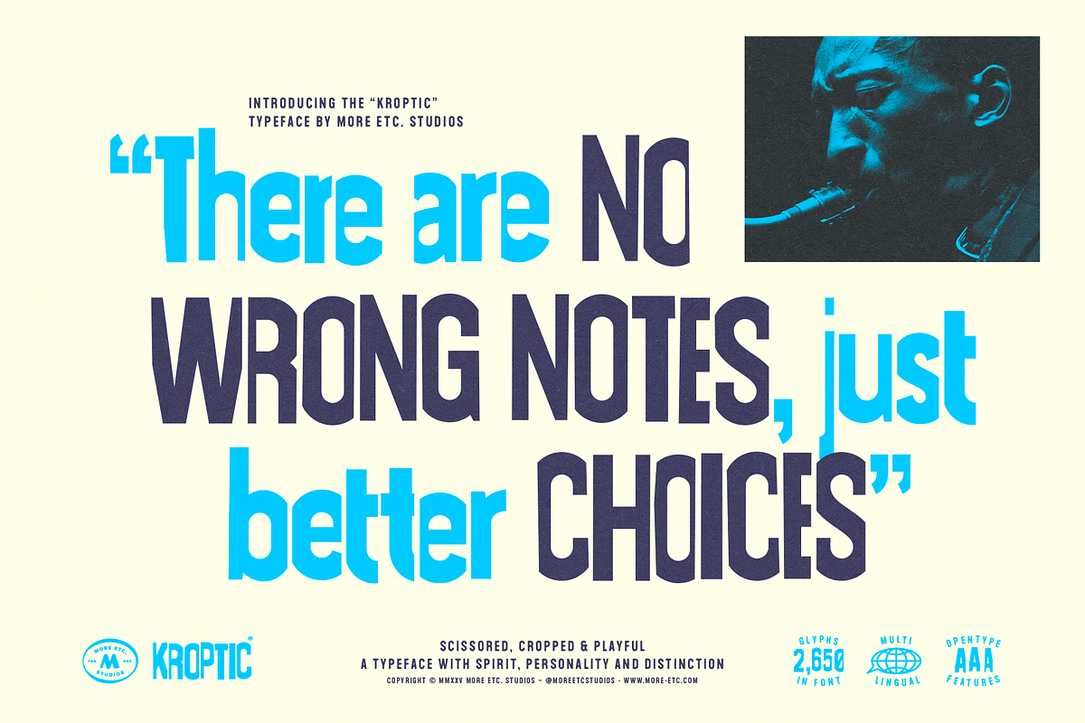 Kroptic – Playful Display Font, a Font by More Etc. Studios (Photo 10 of 16)
