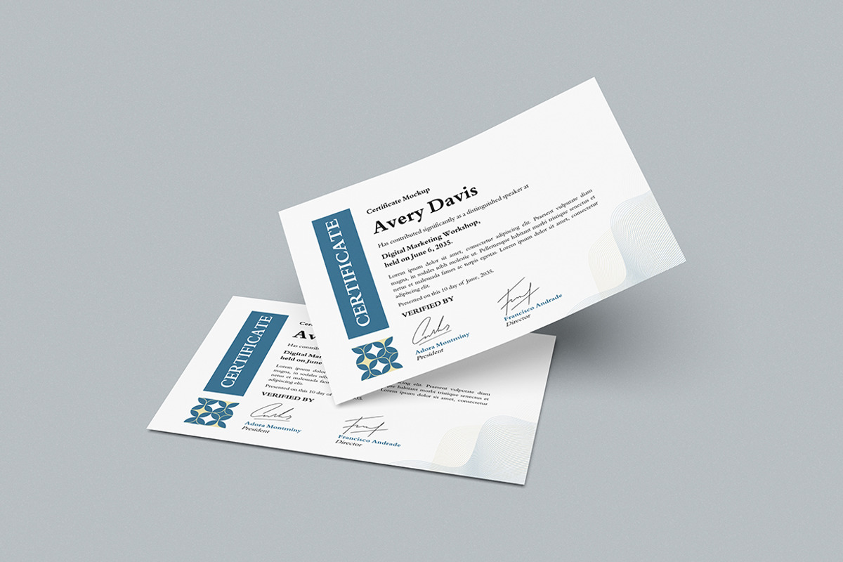 Certificate Mockup, a Product Mockup by swsi-studio (Photo 4 of 5)