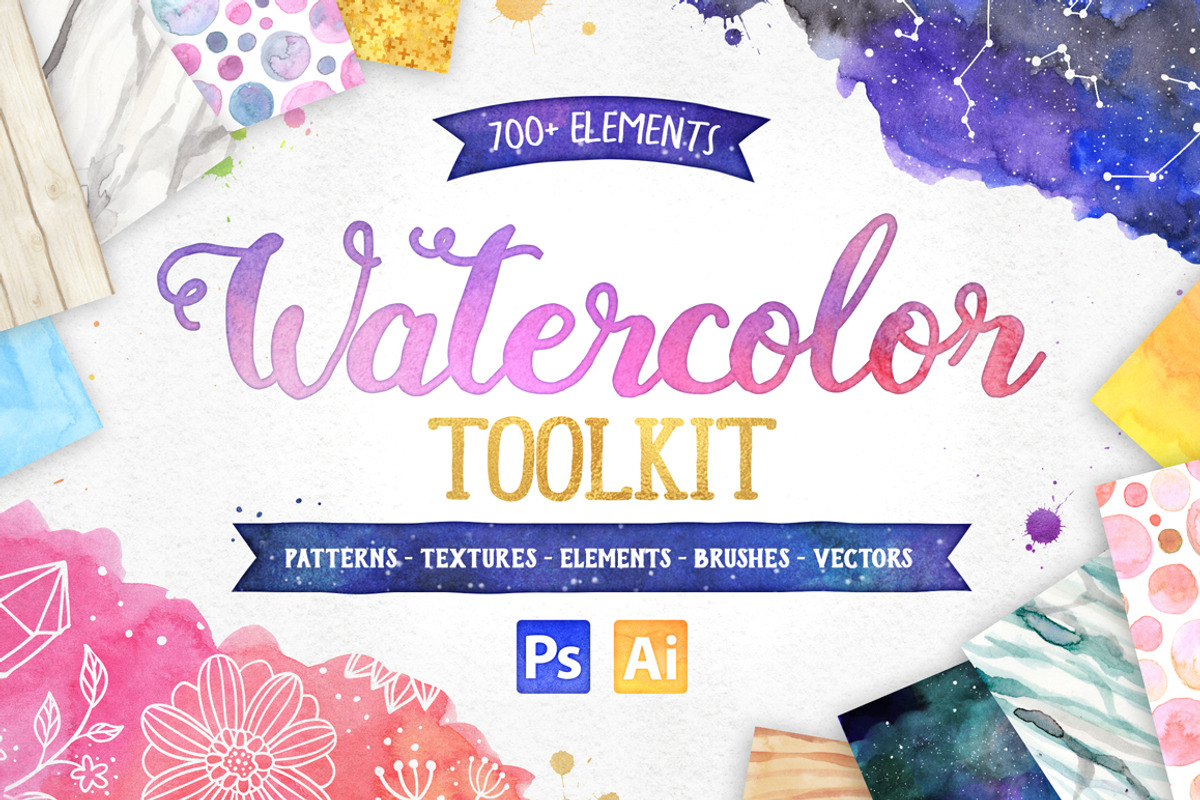 New Watercolor Texture Toolkit, a Texture Graphic by Avenie Digital (Photo 1 of 17)