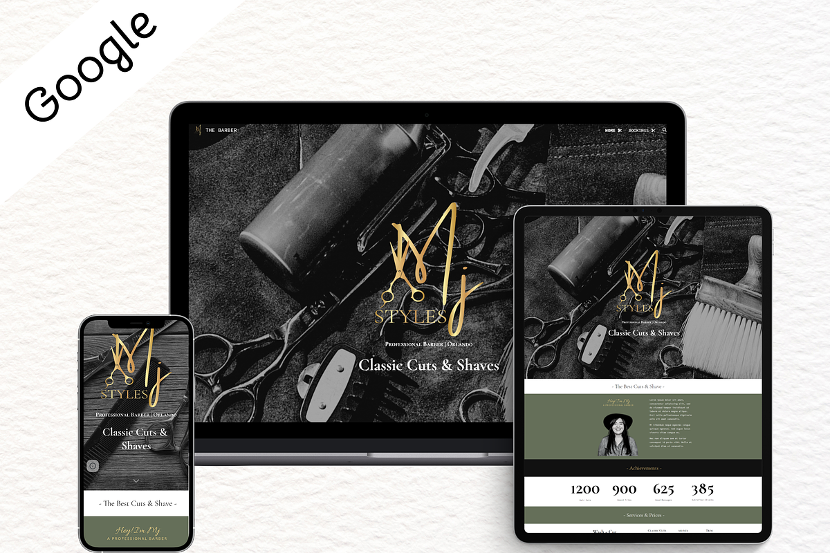 Google Sites Theme | The Barber, a Templates & Theme by She Designs Things (Photo 1 of 8)
