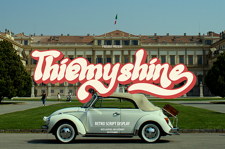 Thiemyshine | Retro Script Display, a Font by Denustudios