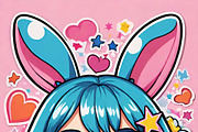 Bunny Girl Stickers — 50 PNG, a Person Illustration by ETARA by Mea Hau (Thumbnail 13 of 17)