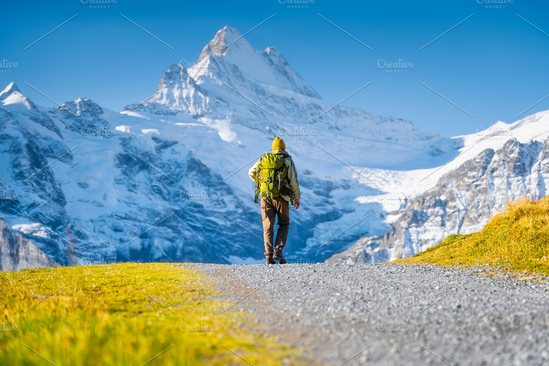 Mountain hiker with a backpack, a Sports & Recreation Photo by Landscape and travel