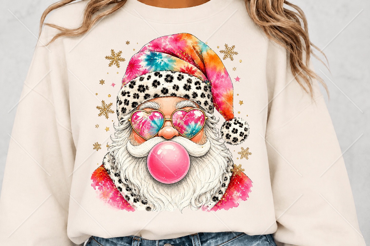Trendy Christmas Santa Bubblegum PNG, a Seasonal Illustration by Canvas Craft (Photo 5 of 6)