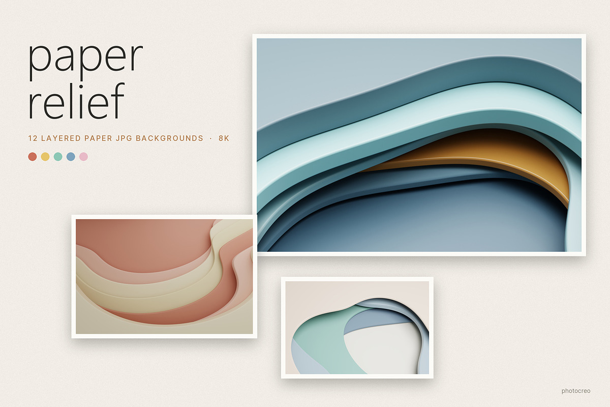 Paper Relief - 12 JPG Backgrounds, a Background Graphic by Photocreo Michal Bednarek (Photo 1 of 6)