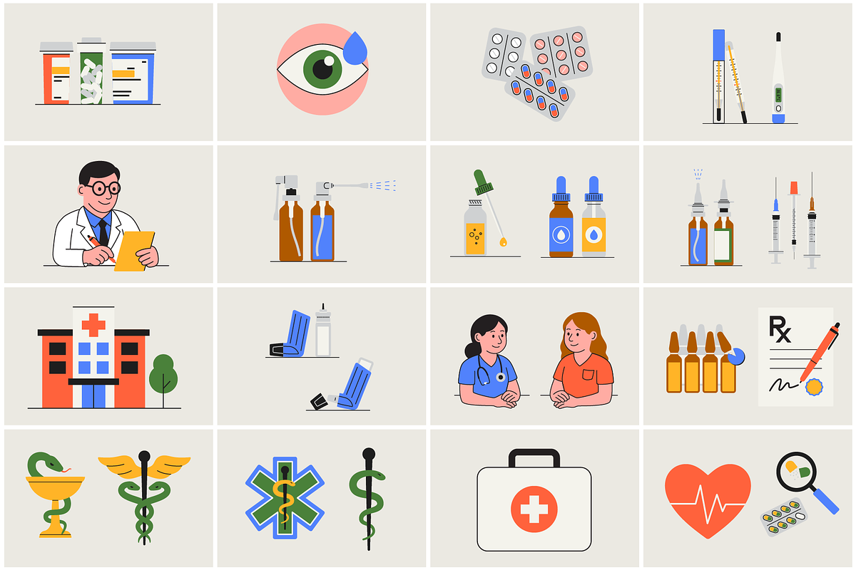 Medical Illustrated Icons, an Illustration by magictragic (Photo 2 of 2)