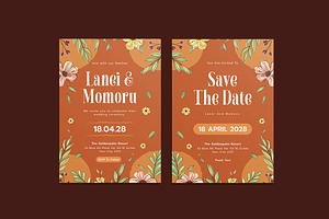 Charming Sketch Floral Wedding, an Invitation Template by iDoodle Studio