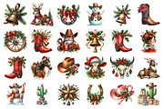 Christmas western clipart bundle, an Illustration by SinaCreation (Thumbnail 2 of 7)