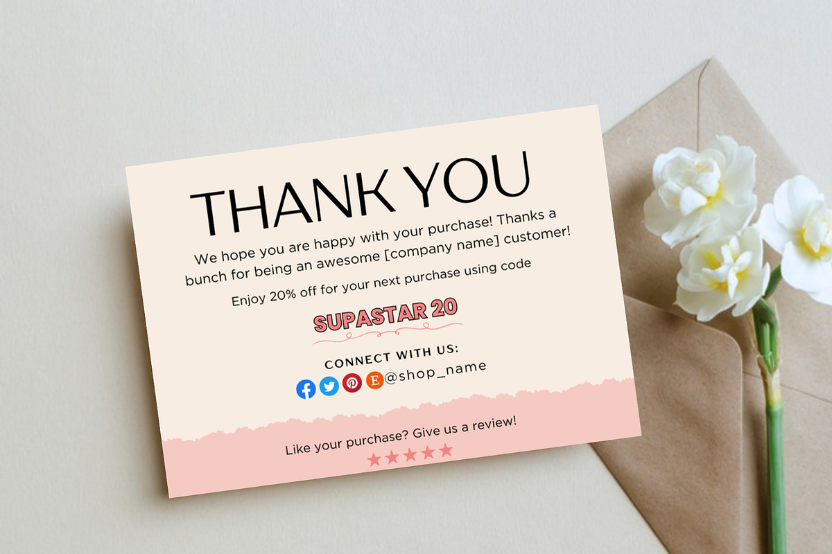 Thank you card for small business, a Card Template by Elegant_Studio44 (Photo 5 of 10)