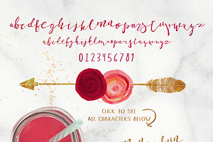 ArrowScript Font & Watercolor Bonus