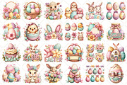 Pastel Cute Easter Clipart, an Illustration by Black Bird Studio (Thumbnail 2 of 5)