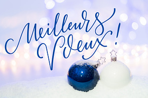 French Christmas Lettering Overlays