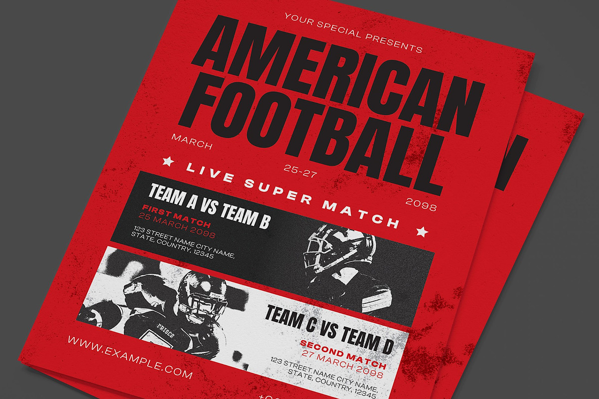 Amercian Football Flyer, a Flyer Template by graphicook (Photo 2 of 3)