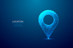 Abstract location pin. GPS symbol