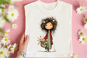Whimsical Girls Floral Spring Clipar, an Illustration by Libby Wishes (Thumbnail 5 of 8)
