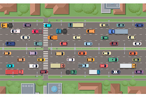 City traffic with cars