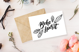 Boho Clip Art And Lettering