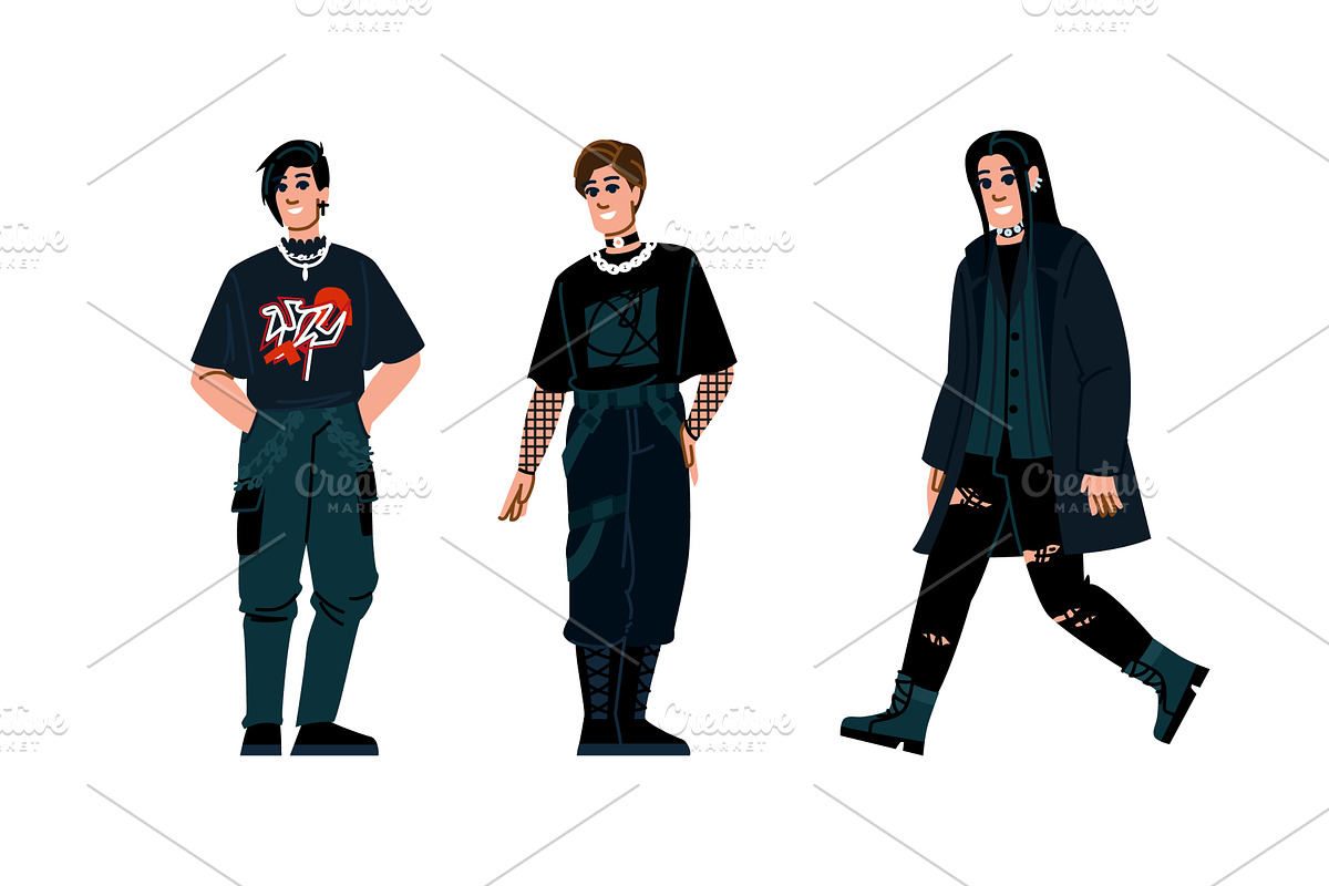 victorian gothic fashion man vector, a Person Illustration by pikepicture