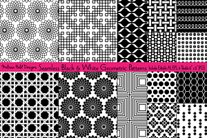 Seamless Black Geometric Patterns, a Pattern Graphic by Melissa Held Designs