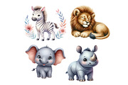 Safari Watercolor Clipart, an Illustration by Designworld (Thumbnail 4 of 5)