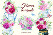 Flower bouquet Watercolor, an Illustration by MitrushovaArt (Thumbnail 1 of 6)