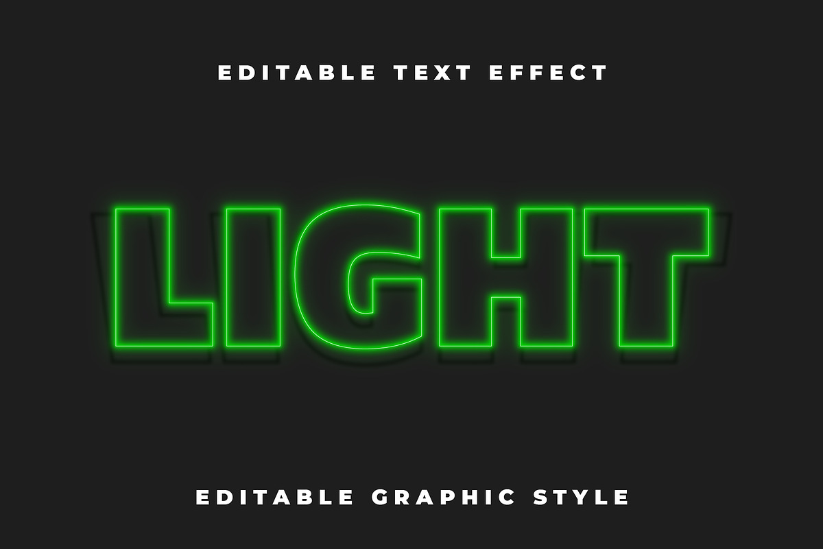 Neon Outline Block Text Effect preview 3