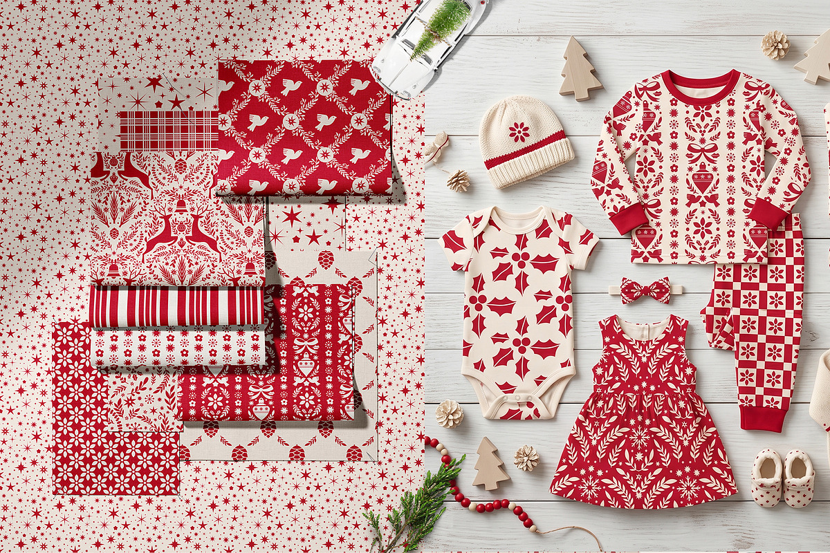 Folk Christmas Seamless Patterns, a Pattern Graphic by Sonulkaster (Photo 3 of 11)