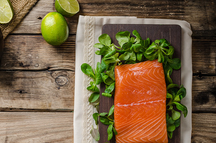 Fresh salmon with salad featuring salmon, raw, and fish, a Food & Drink Photo by Stepanek Photography