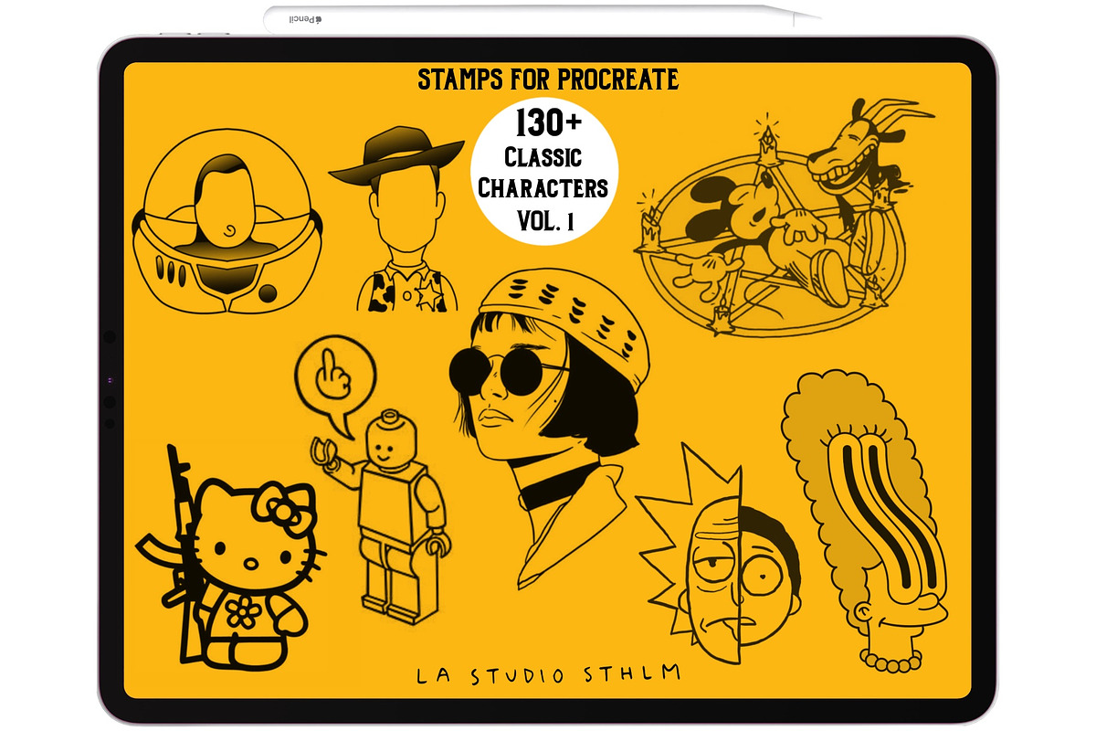 Bundle 1 Classic Character-Stamp Set, a Brush Add-On by LA Studio Sthlm (Photo 2 of 17)