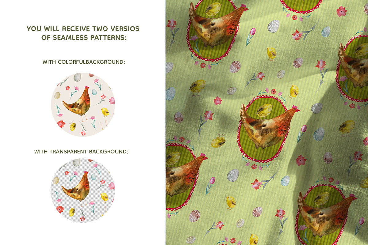 Chicken Easter seamless patterns, a Pattern Graphic by Vero Arts (Photo 8 of 12)