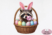 Funny Raccoon Bubblegum Easter Png, an Illustration by Daily.Designs (Thumbnail 1 of 5)