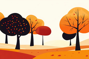 Autumn landscape with colorful trees, a Photo by Beautiful things