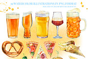 Beer & snacks watercolor collection, a Graphic by Natasha Koltsova (Thumbnail 2 of 9)
