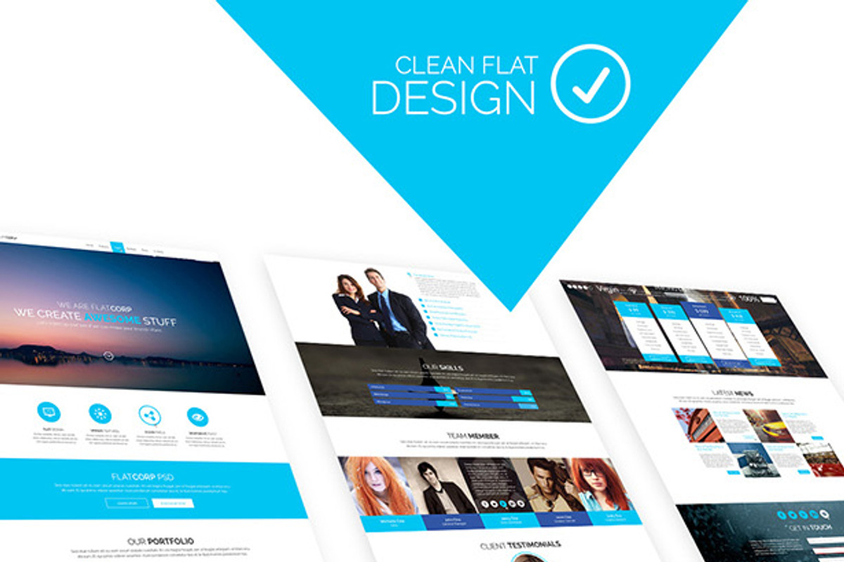 FlatCorp - Multi-purpose PSD Templat, a Websites & App Template by Tetuko Themes (Photo 3 of 3)