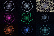Glowing Wireframe Tunnel Visualizers, a Wallpaper Graphic by cheapmotiongraphics (Thumbnail 4 of 8)
