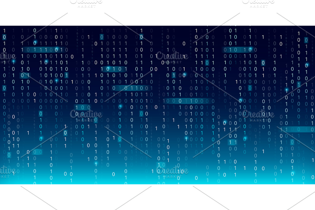 Abstract blue binary code background, a Technology Illustration by art PVP - market
