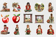 Falling Apples Watercolor Clipart, an Illustration by Rose Art (Thumbnail 2 of 5)